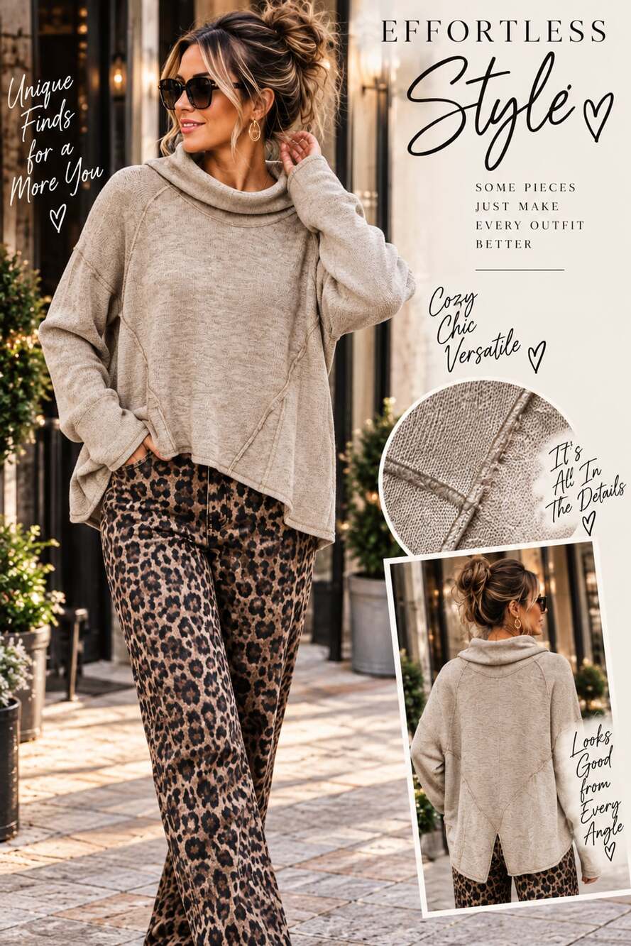 We The Free Size S Cowl Neck Sweater Tan/Beige